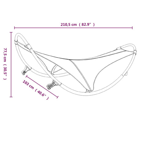 Rocking Sun Lounger With Wheels Steel & Textilene Fabric