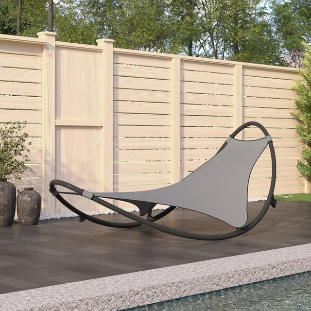 Rocking Sun Lounger With Wheels Steel & Textilene Fabric