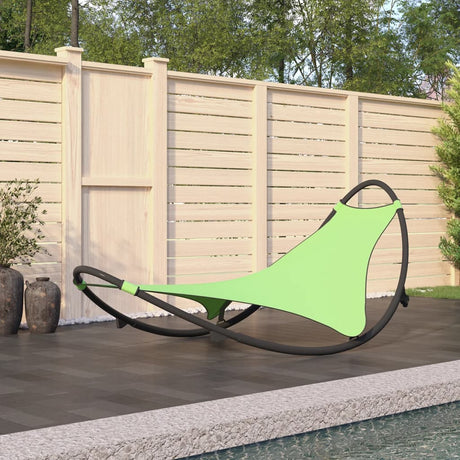 Rocking Sun Lounger With Wheels Steel & Textilene Fabric