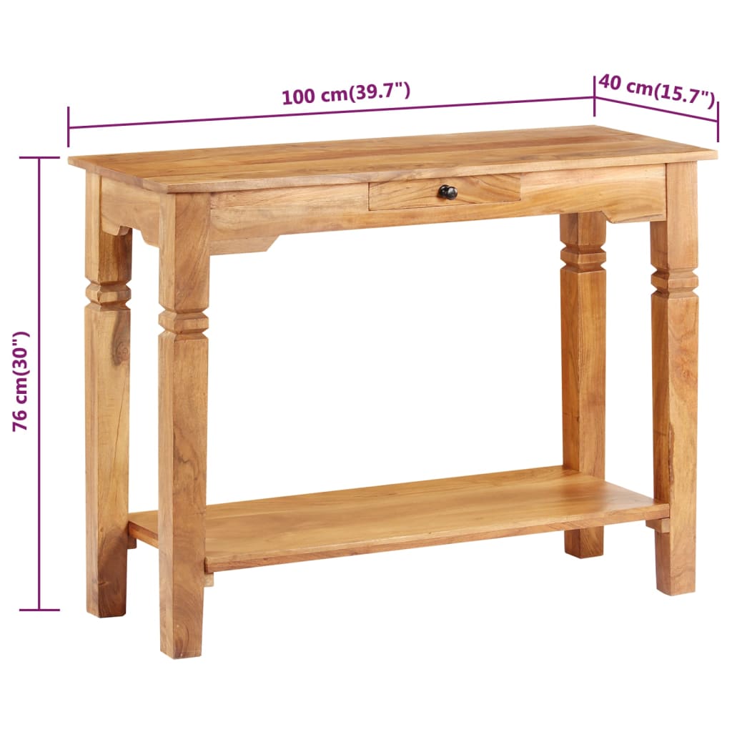 Console Table 100X40X76 Cm Solid Acacia Wood