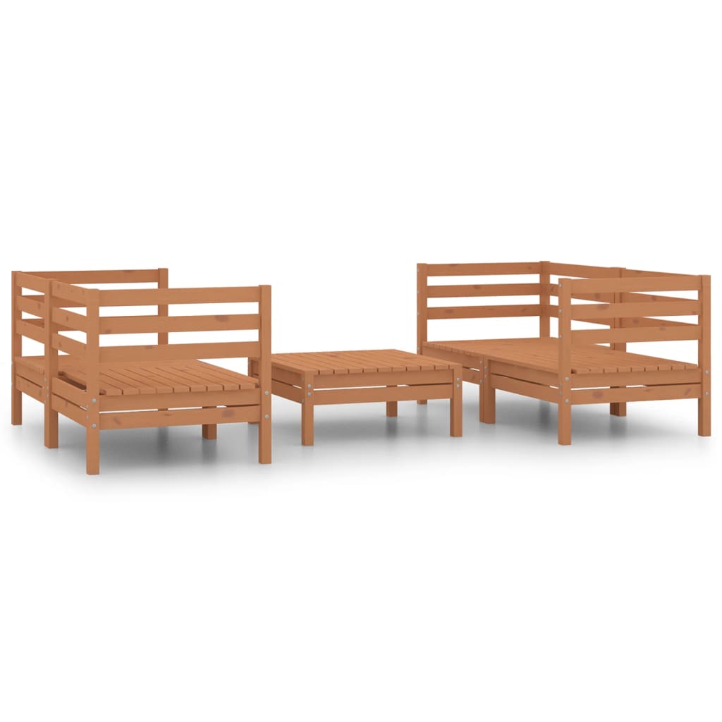 5 Piece Garden Lounge Set Solid Pinewood