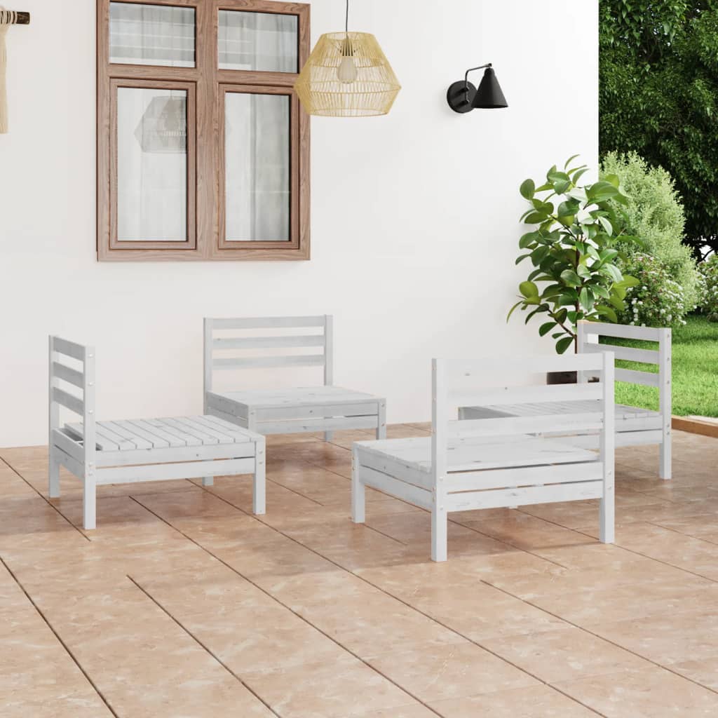 4 Piece Garden Lounge Set Solid Pinewood