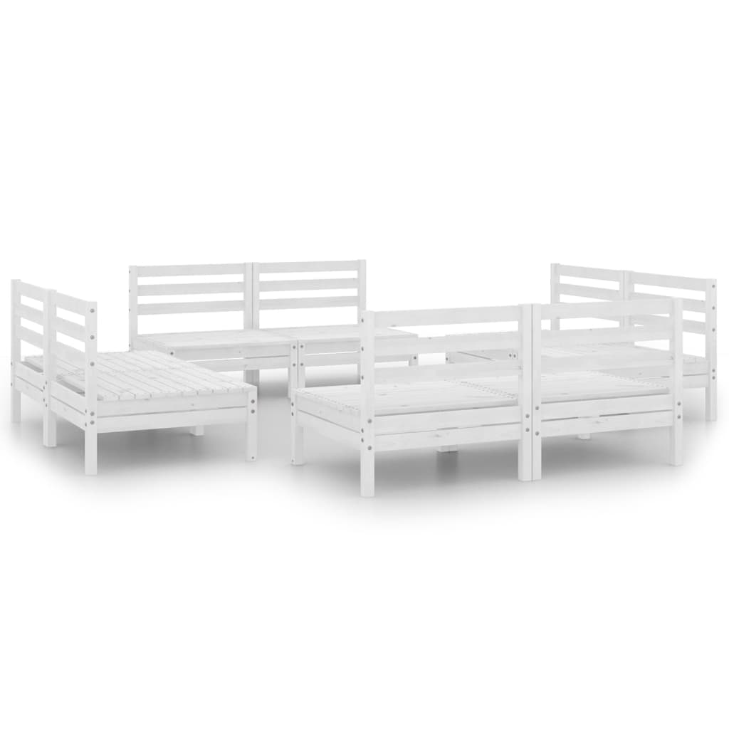 8 Piece Garden Lounge Set Solid Pinewood