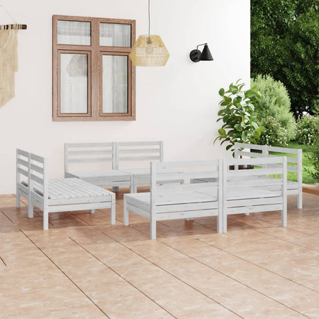 8 Piece Garden Lounge Set Solid Pinewood