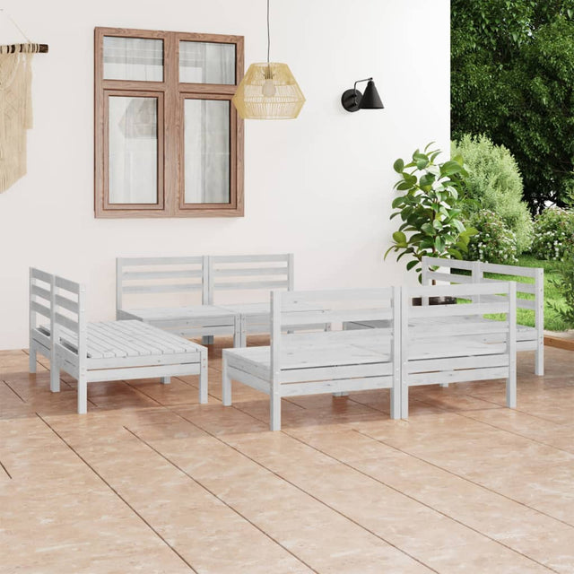 8 Piece Garden Lounge Set Solid Pinewood