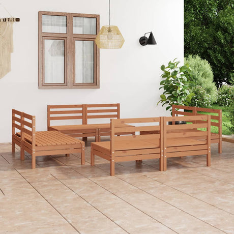 8 Piece Garden Lounge Set Solid Pinewood