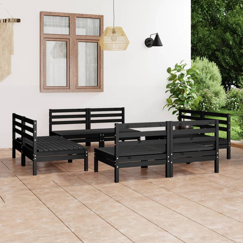 8 Piece Garden Lounge Set Solid Pinewood