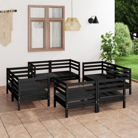 8 Piece Garden Lounge Set Solid Pinewood
