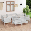 9 Piece Garden Lounge Set Solid Pinewood