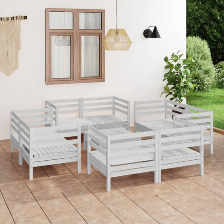 9 Piece Garden Lounge Set Solid Pinewood