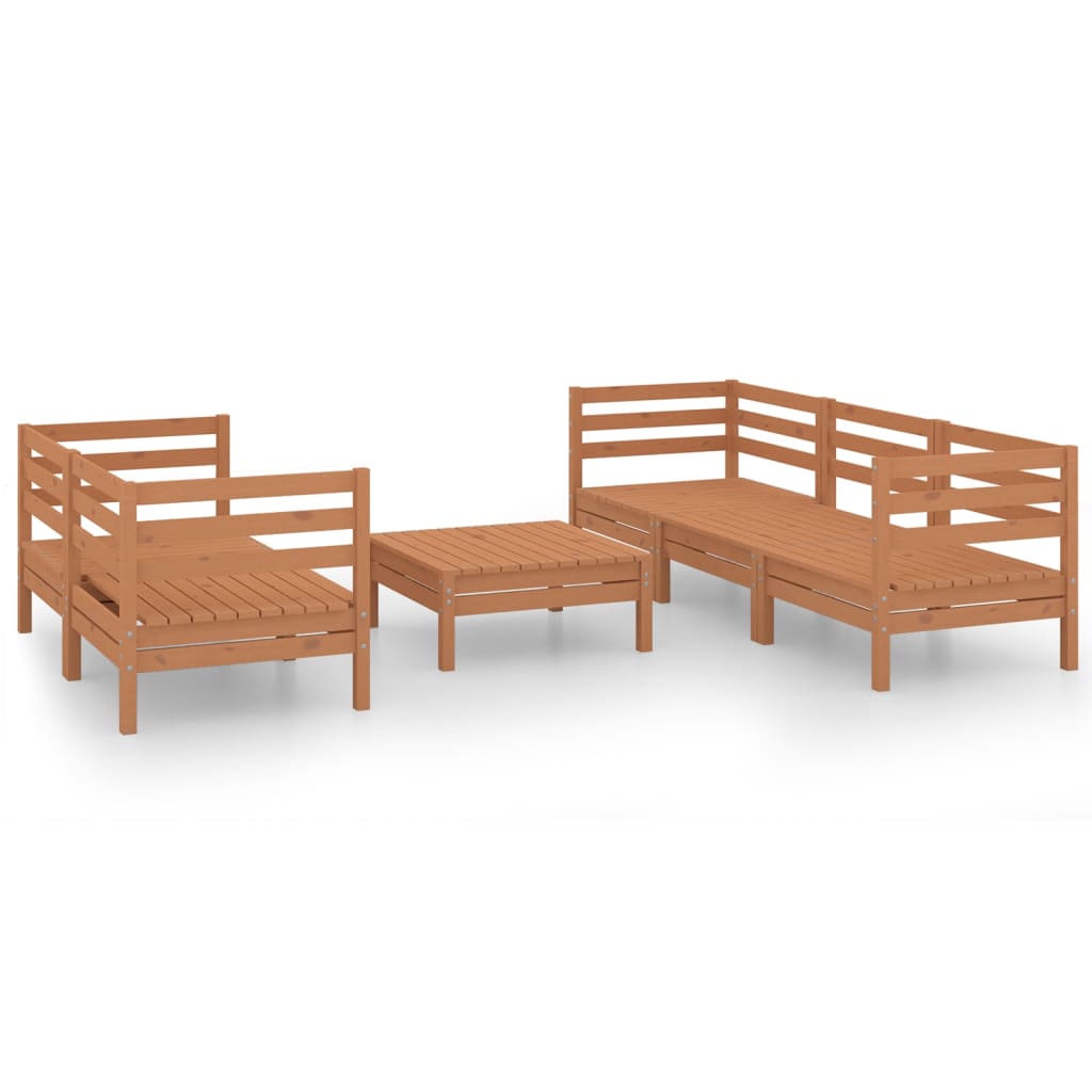 6 Piece Garden Lounge Set Solid Pinewood