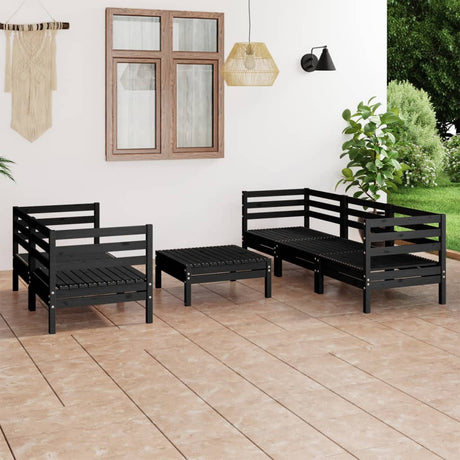 6 Piece Garden Lounge Set Solid Pinewood