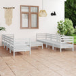 9 Piece Garden Lounge Set Solid Pinewood