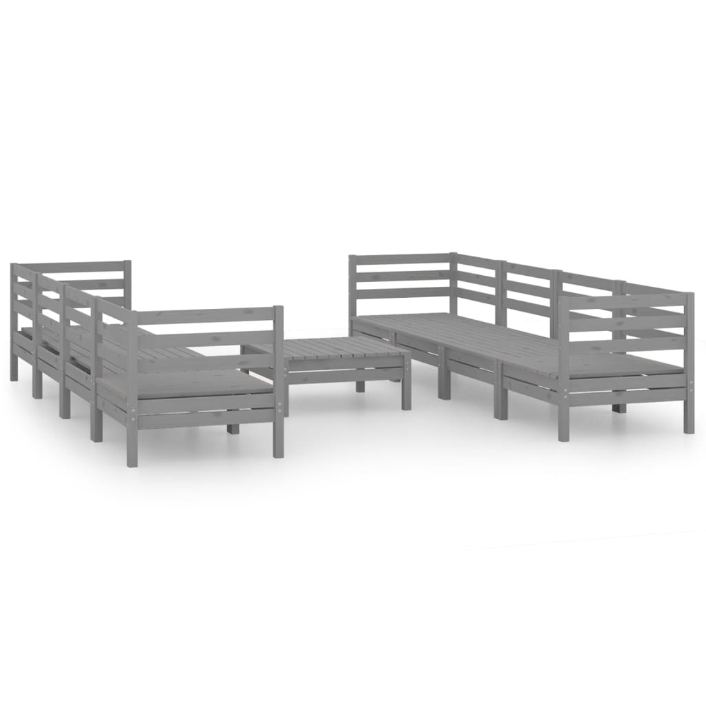 9 Piece Garden Lounge Set Solid Pinewood