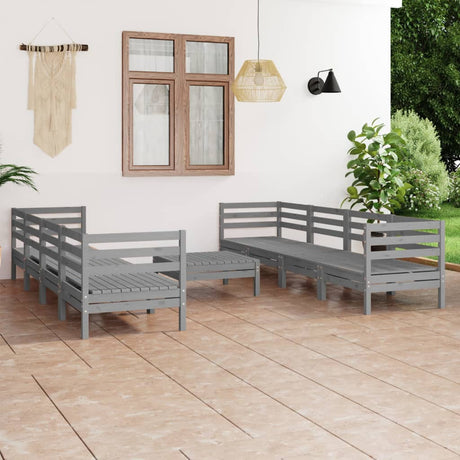 9 Piece Garden Lounge Set Solid Pinewood