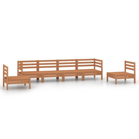 6 Piece Garden Lounge Set Solid Pinewood