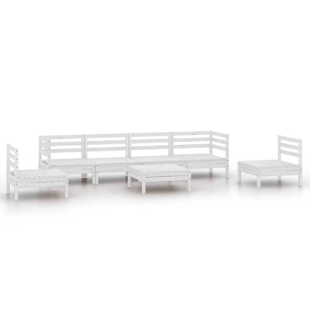 7 Piece Garden Lounge Set Solid Pinewood