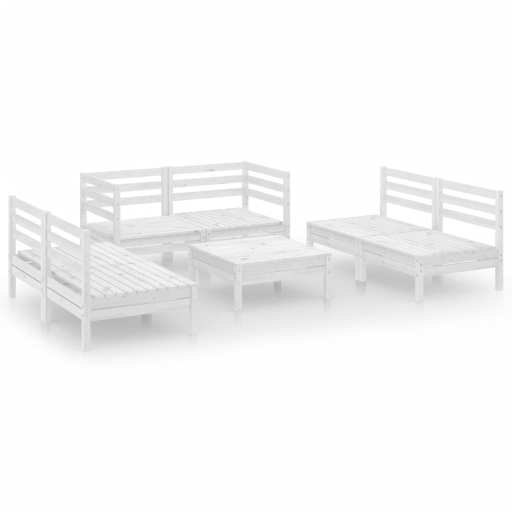 7 Piece Garden Lounge Set Solid Pinewood