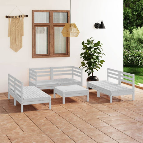 7 Piece Garden Lounge Set Solid Pinewood