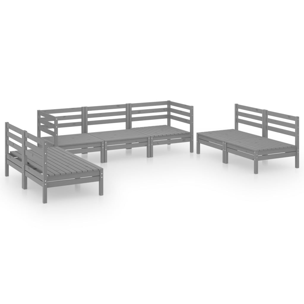 7 Piece Garden Lounge Set Solid Pinewood
