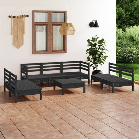 8 Piece Garden Lounge Set Solid Pinewood