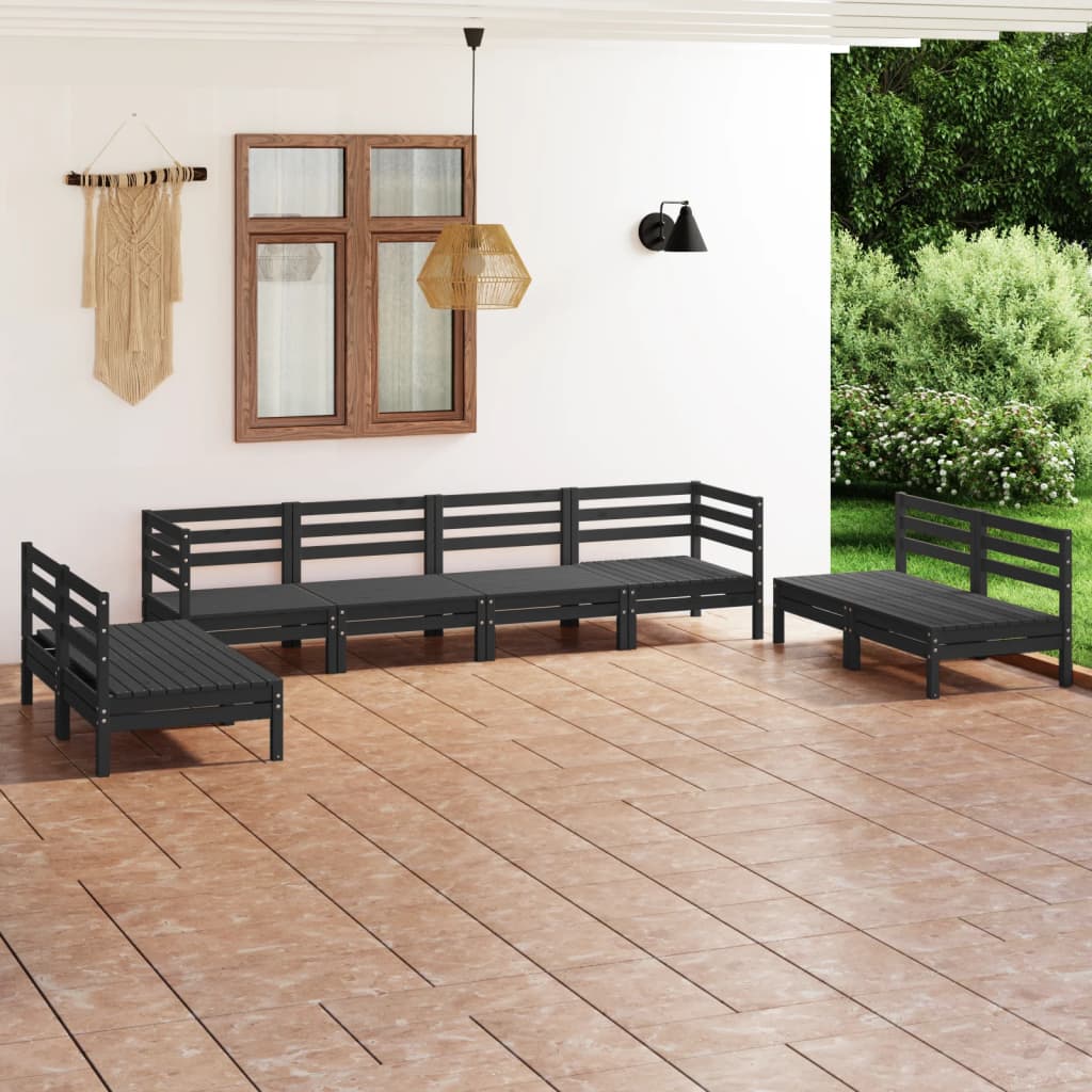 8 Piece Garden Lounge Set Solid Pinewood