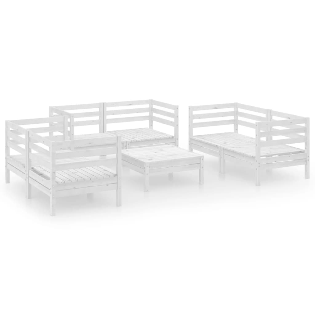 7 Piece Garden Lounge Set Solid Pinewood