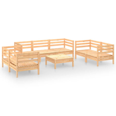 8 Piece Garden Lounge Set Solid Pinewood