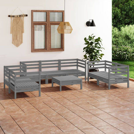 8 Piece Garden Lounge Set Solid Pinewood