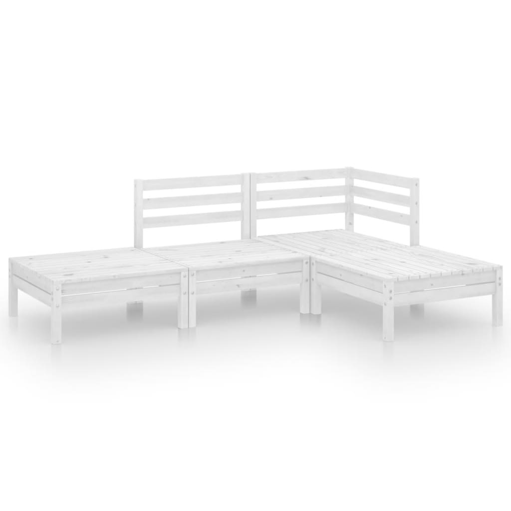 4 Piece Garden Lounge Set Solid Pinewood