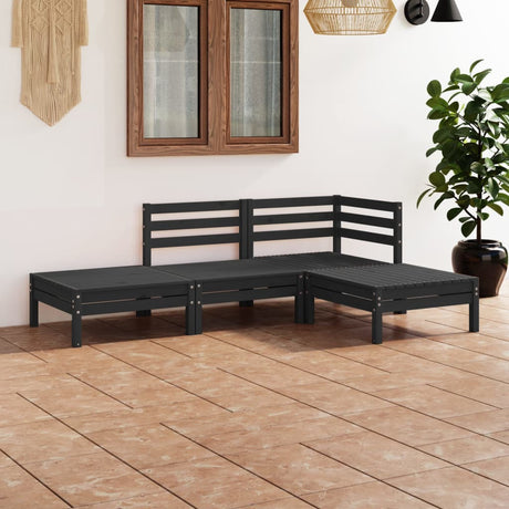 4 Piece Garden Lounge Set Solid Pinewood