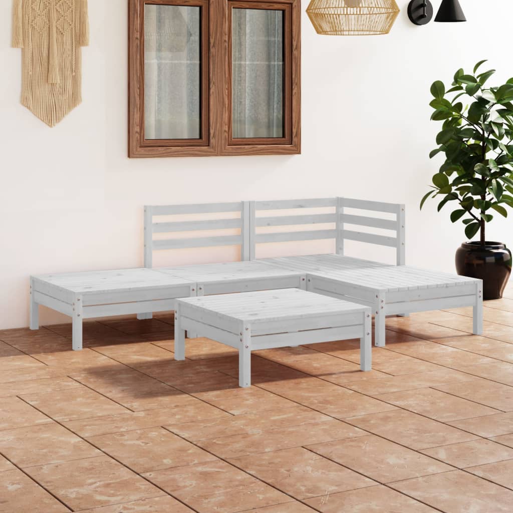 5 Piece Garden Lounge Set Solid Pinewood