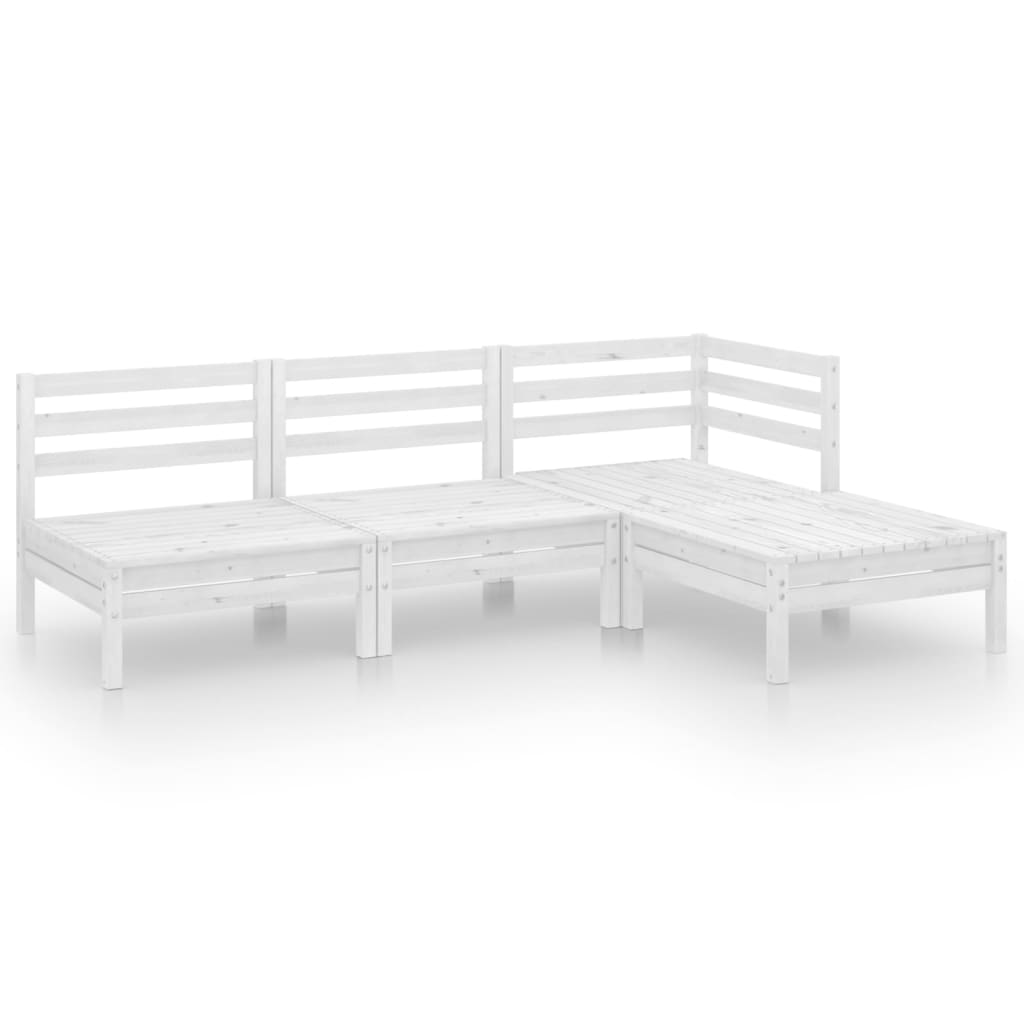 4 Piece Garden Lounge Set Solid Pinewood