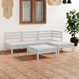 5 Piece Garden Lounge Set Solid Pinewood