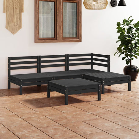 5 Piece Garden Lounge Set Solid Pinewood