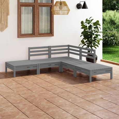 5 Piece Garden Lounge Set Solid Pinewood