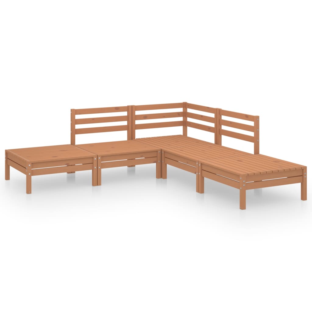 5 Piece Garden Lounge Set Solid Pinewood