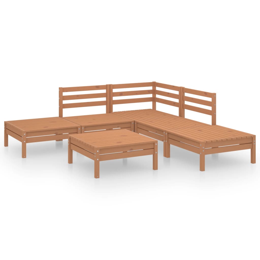 6 Piece Garden Lounge Set Solid Pinewood