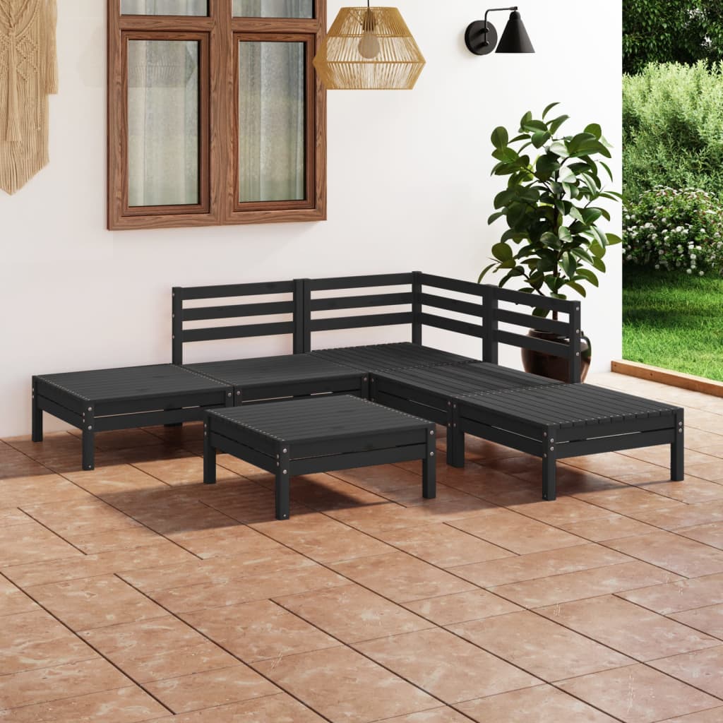 6 Piece Garden Lounge Set Solid Pinewood