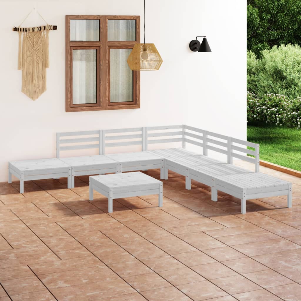 8 Piece Garden Lounge Set Solid Pinewood
