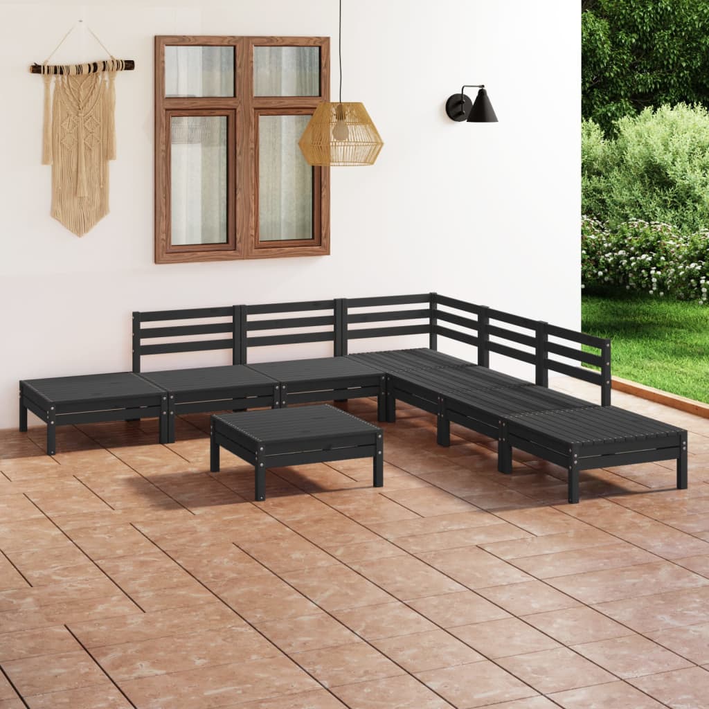 8 Piece Garden Lounge Set Solid Pinewood
