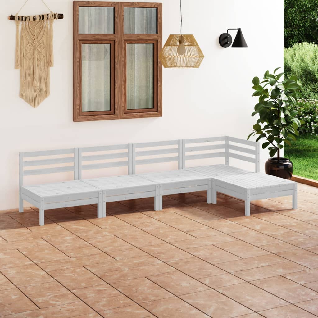5 Piece Garden Lounge Set Solid Pinewood