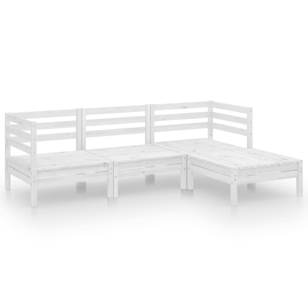 4 Piece Garden Lounge Set Solid Pinewood