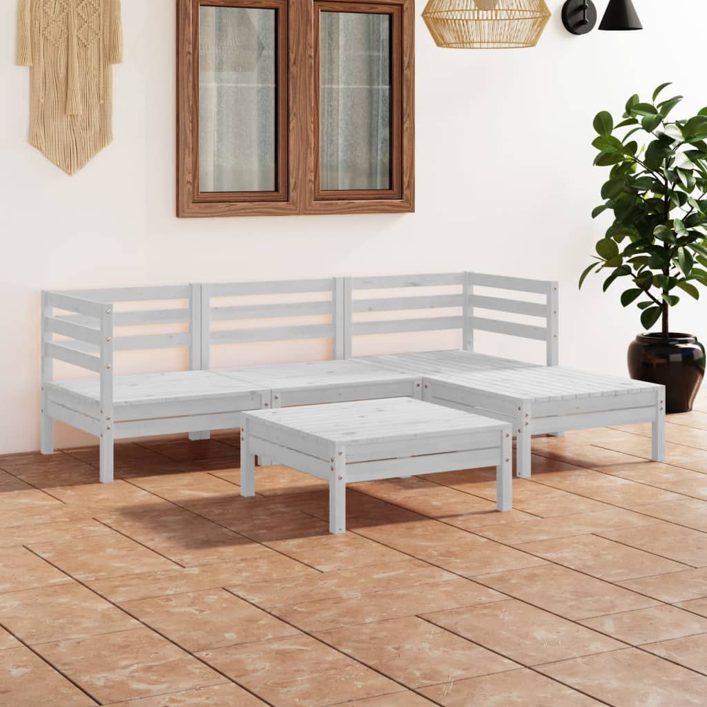 5 Piece Garden Lounge Set Solid Pinewood
