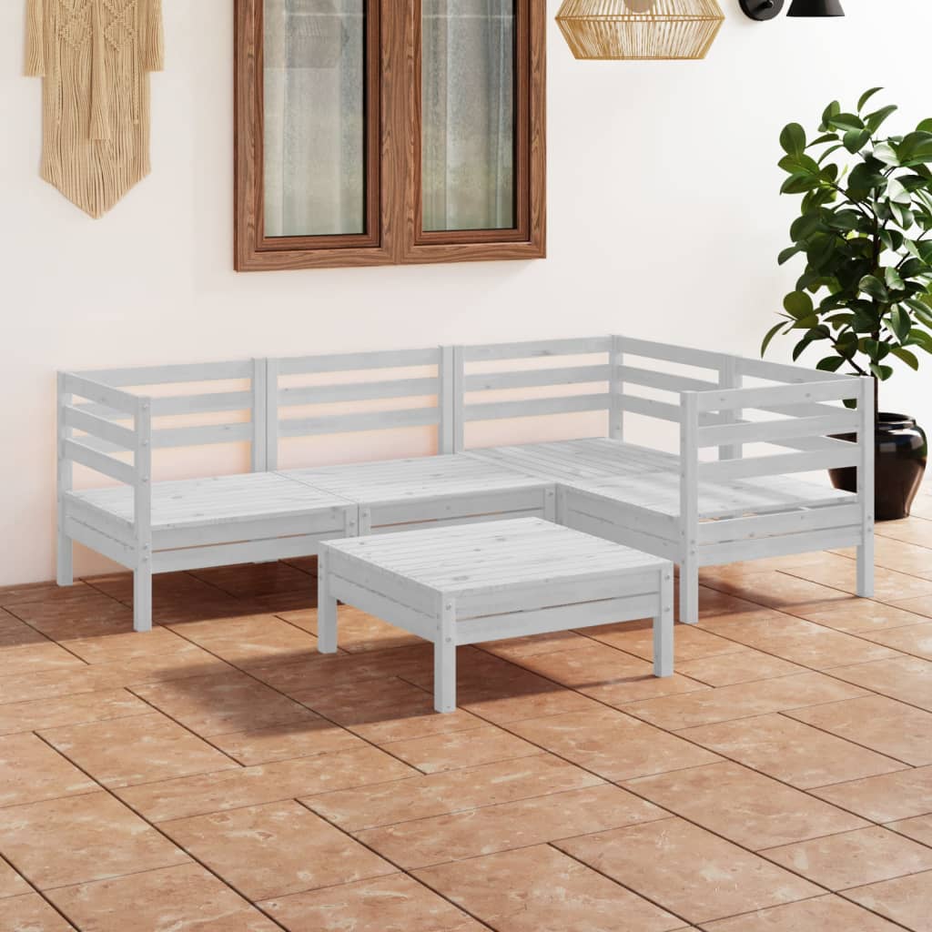 5 Piece Garden Lounge Set Solid Pinewood
