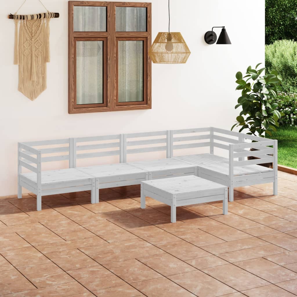 6 Piece Garden Lounge Set Solid Pinewood