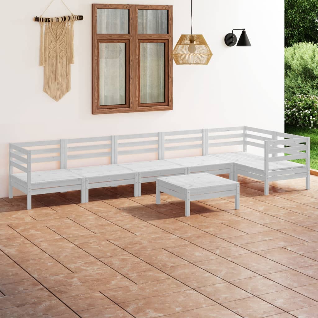 7 Piece Garden Lounge Set Solid Pinewood