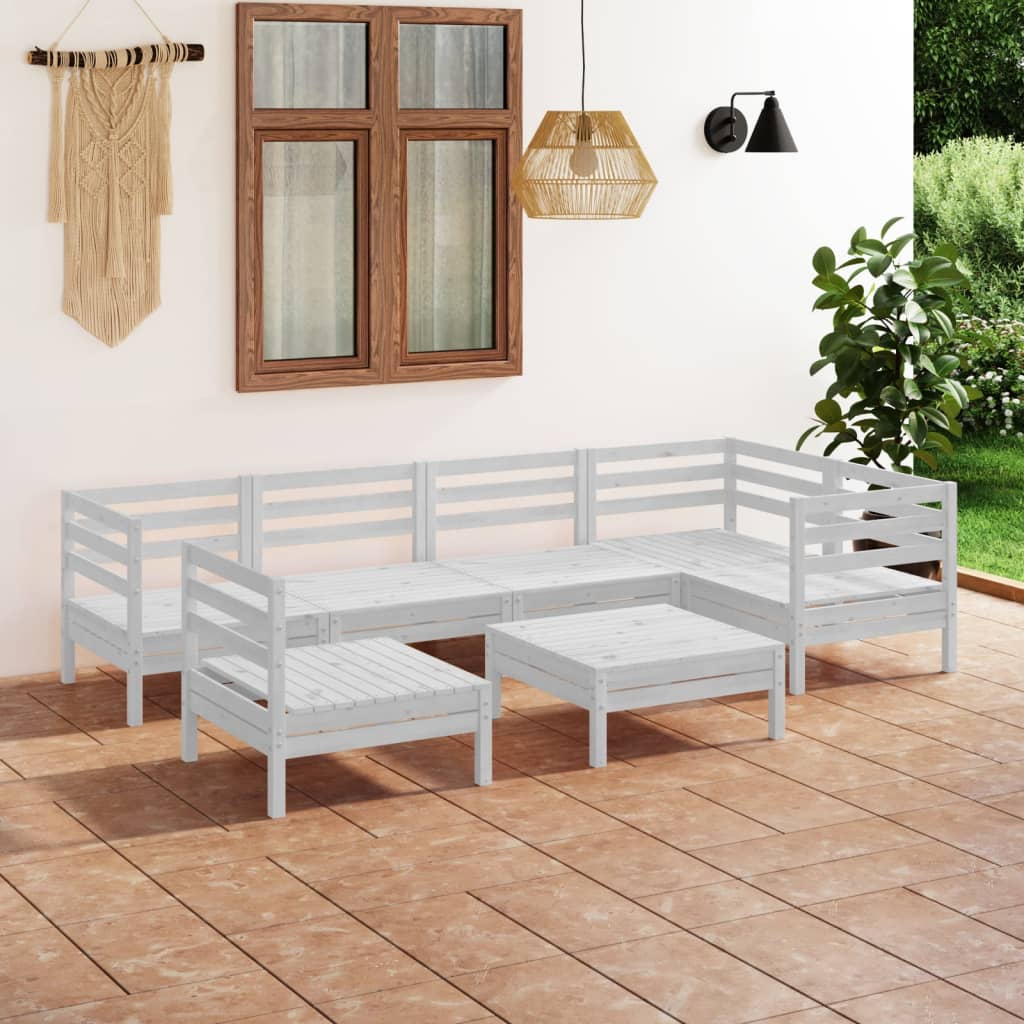 7 Piece Garden Lounge Set Solid Pinewood