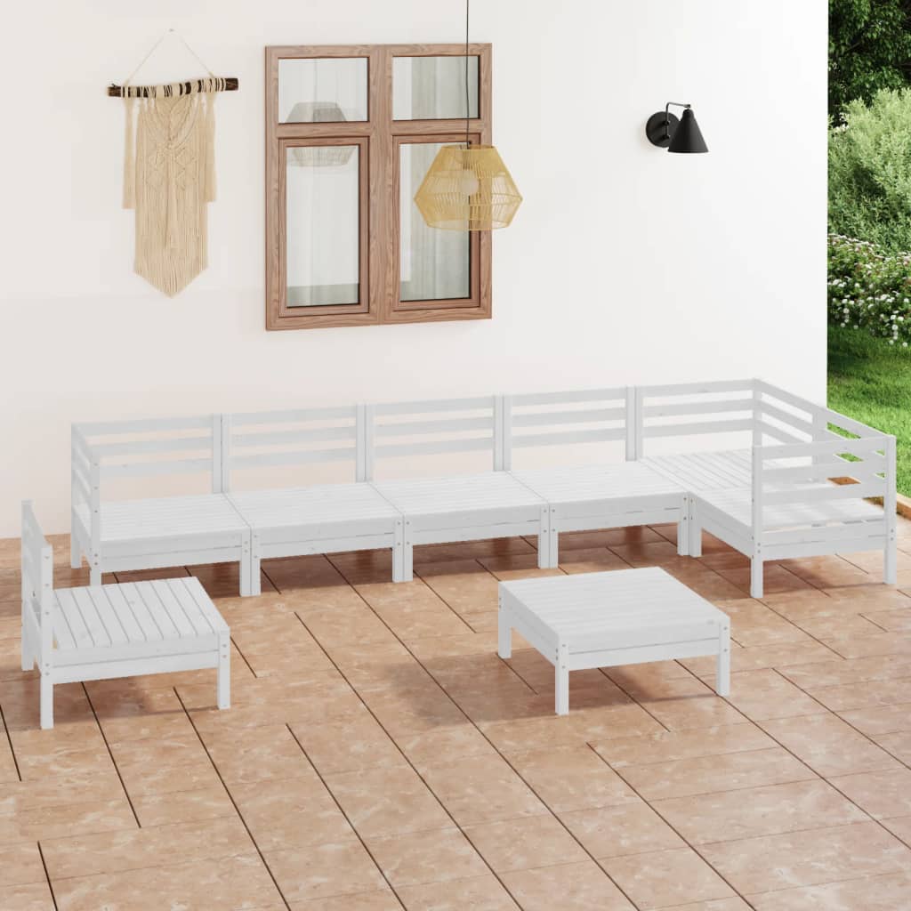 8 Piece Garden Lounge Set Solid Pinewood