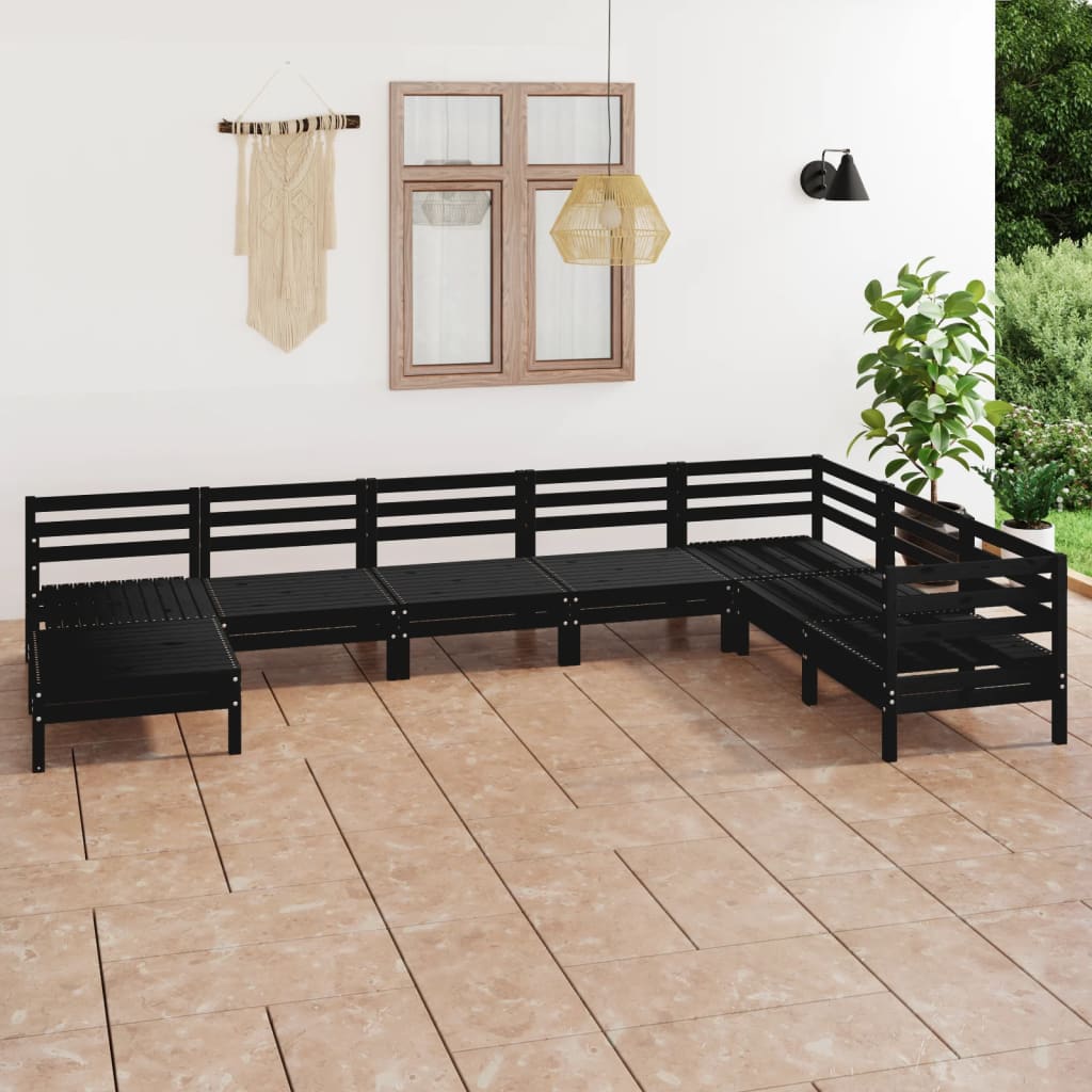 8 Piece Garden Lounge Set Solid Wood Pine